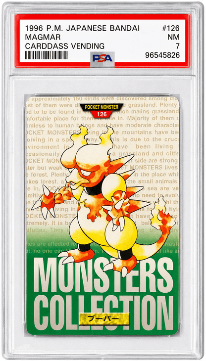 1996 P.M. JAPANESE BANDAI MAGMAR CARDDASS VENDING PSA 7 NM - Patrick’s Comics & Cards