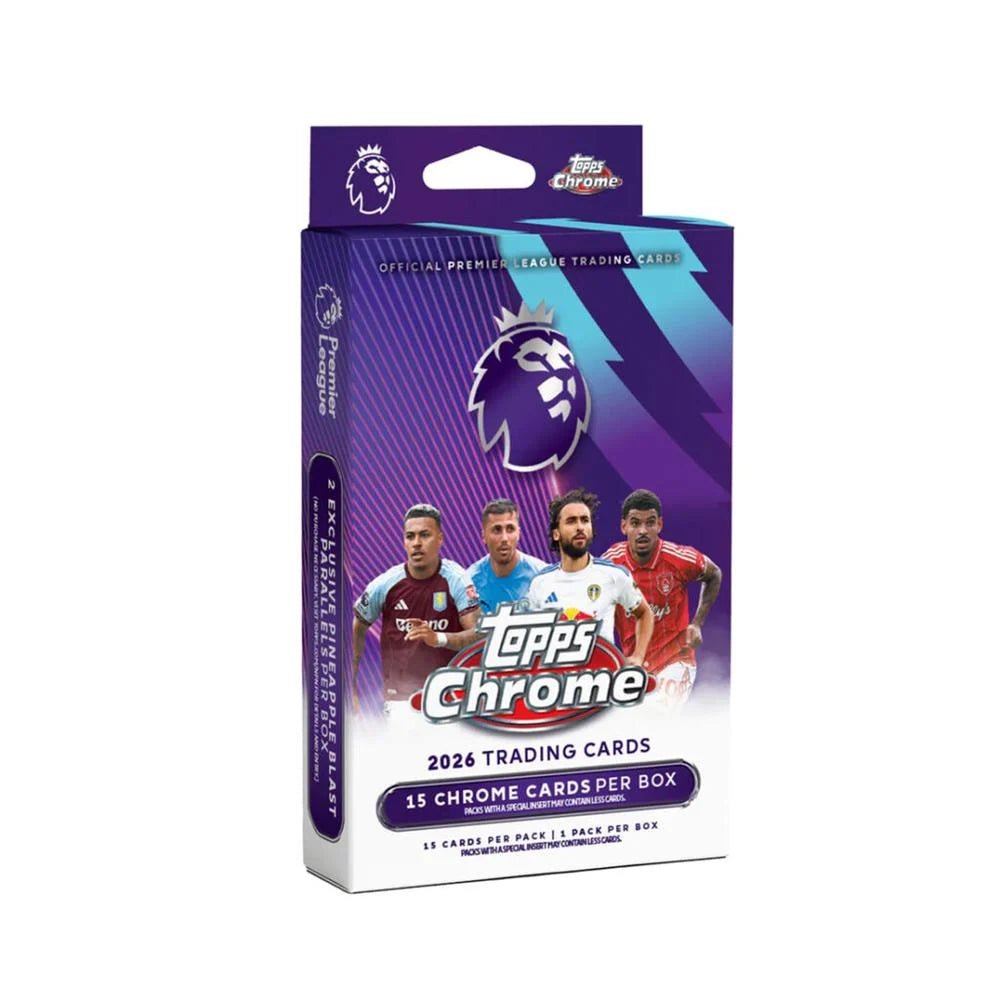 2026 Topps Chrome Premier League Trading Cards Box – 15 Cards Per Pack - Patrick’s Comics & Cards