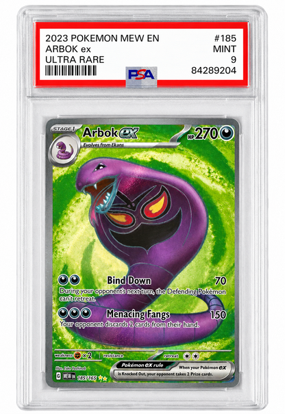 2023 POKEMON MEW EN
ARBOK ex
ULTRA RARE
PSA 9 MINT