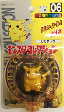 Pokemon Monster Collection Pikachu #6 figure from TOMY, featuring Pikachu with yellow fur and expressive face, collectible toy.