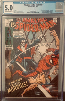 Amazing Spiderman 101 - 1st App. of Morbius! (1971) - CGC 5.0 - Patrick’s Comics & Cards