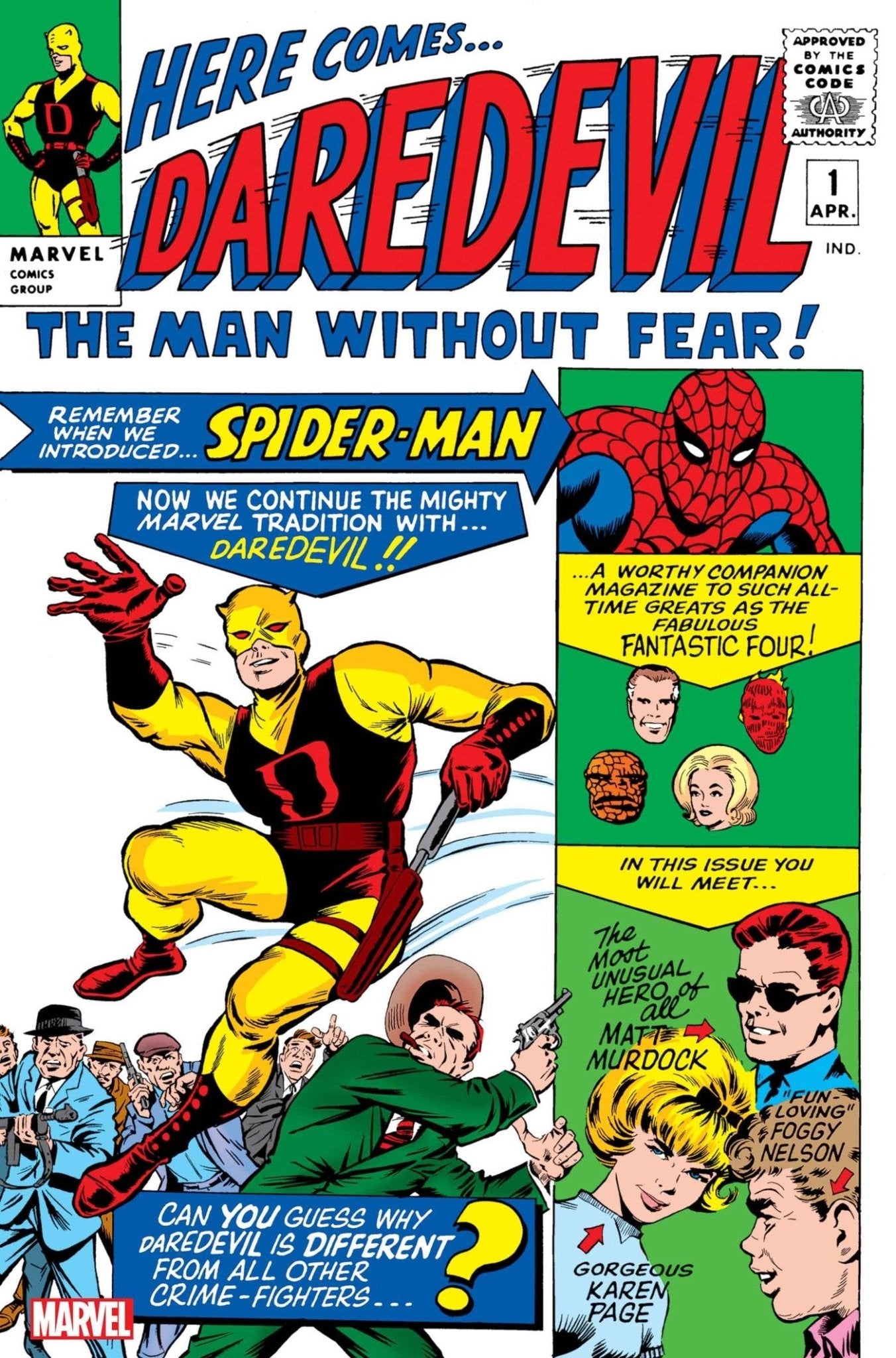 Daredevil 1 Facsimile Edition (1964) Marvel Comics – First Appearance Reprint – Classic Silver Age Cover - Patrick’s Comics & Cards