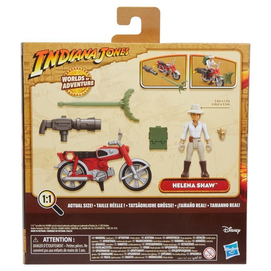 Indiana Jones Helena Shaw with Motorcycle Action Figure – Worlds of Adventure Toy Set (Ages 4+) - Patrick’s Comics & Cards