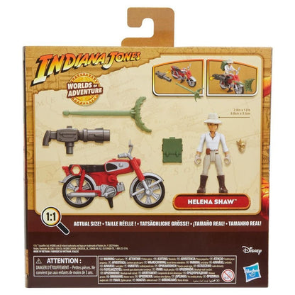 Indiana Jones Helena Shaw with Motorcycle Action Figure – Worlds of Adventure Toy Set (Ages 4+) - Patrick’s Comics & Cards