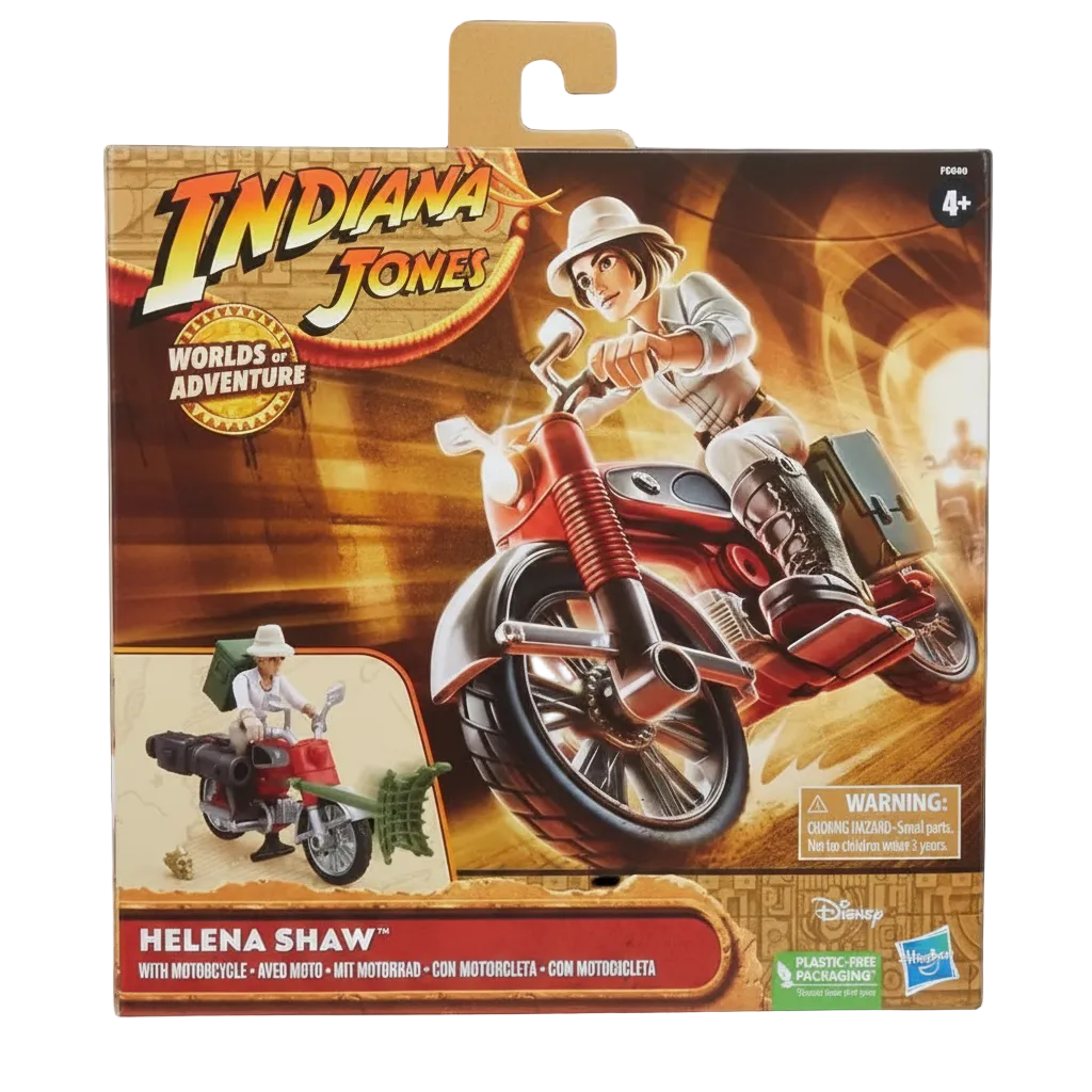 Indiana Jones Helena Shaw with Motorcycle Action Figure – Worlds of Adventure Toy Set (Ages 4+) - Patrick’s Comics & Cards
