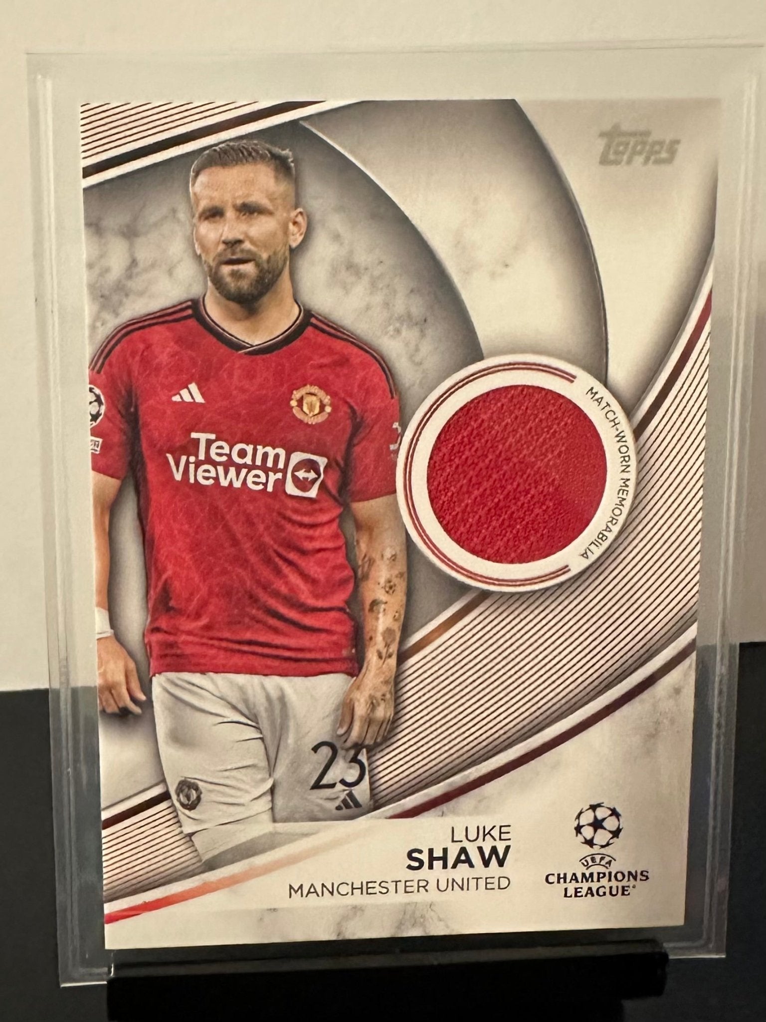 Luke Shaw - Manchester United Relic Card. 2024 Topps UEFA set - Patrick’s Comics & Cards
