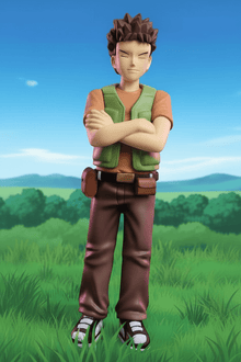 Pokémon Brock Trainer Figure – Classic Anime Style Collectible – Pewter Gym Leader Display Statue - 13cm/5.1in - Patrick’s Comics & Cards